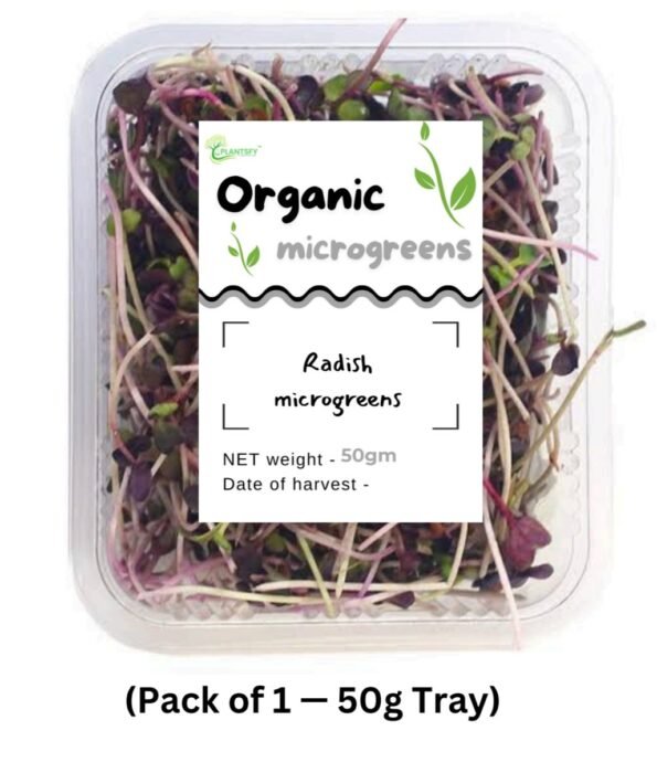 Fresh Radish Microgreens – 50g | Spicy & Nutritious | 100% Organic