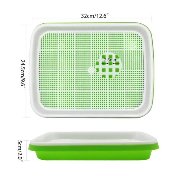 Microgreens Growing Tray | 2-Layer Hydroponic Sprouter Tray for Kitchen Gardening (Pack of 2) - Image 3